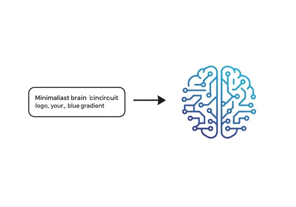 Diagram showing a prompt creating a tech logo.