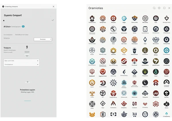 AI logo generator displaying multiple unique logo design options
