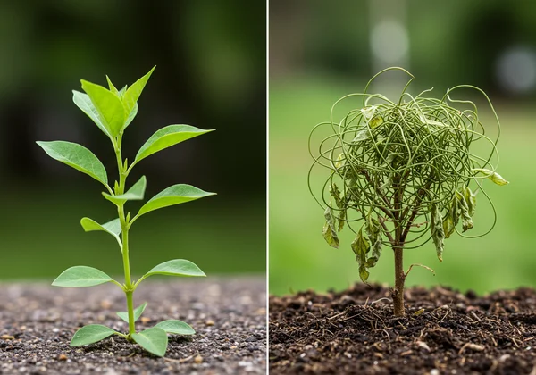 Conceptual image of bad logo causing brand confusion and damage