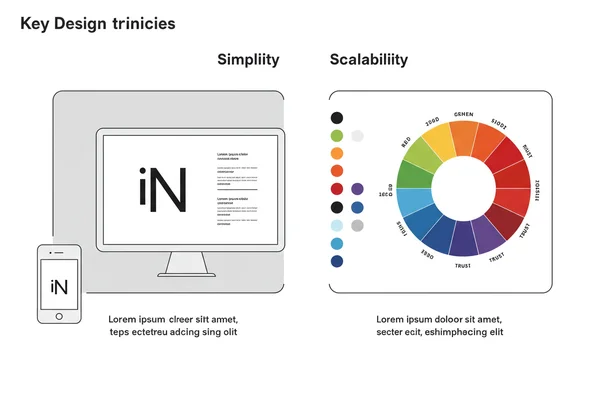 Visualizing logo simplicity, scalability, and color