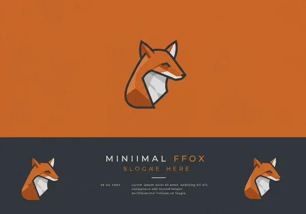 Minimalist geometric fox logo in burnt orange