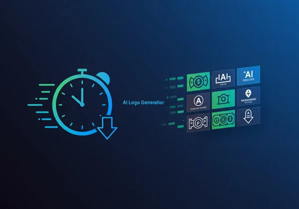 AI logo maker interface showing quick, affordable design.