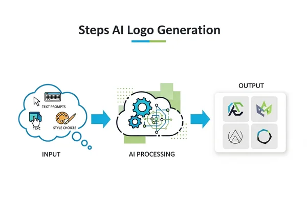 Diagram of AI logo design process flow