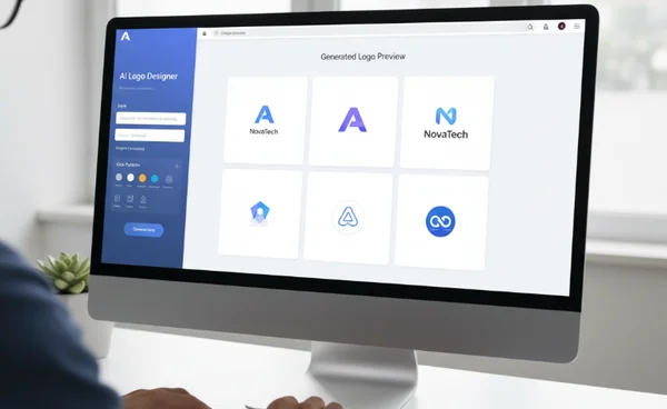 Modern AI logo design tool interface