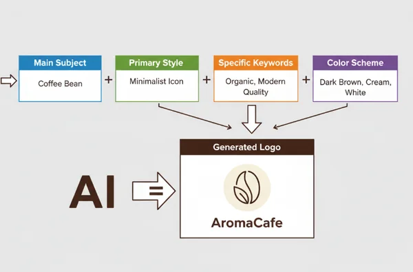 Diagram of an effective AI logo prompt structure